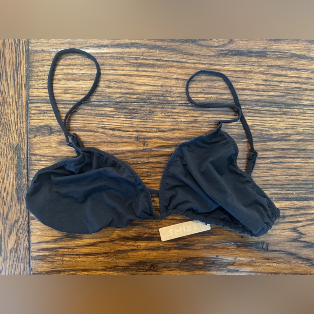 Skims Soft Stretchy Triangle Onyx Bralete